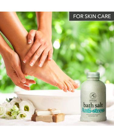 De-Stress Bath Salt 21.16 Oz with Natural Rosemary & Juniper Oils - Calming Sea Salts for Good Sleep and Relaxation - Aromatherapy Body Care - Buy Online on GoSupps.com