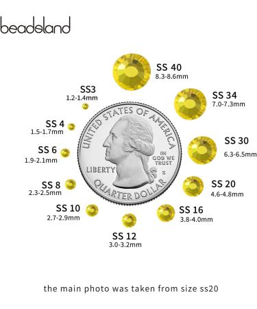 Beadsland 288 Pieces Flat Back Rhinestones - Lemon Yellow SS30 Nail Crystals for Nail Art (6.4-6.6mm) - Buy Online on GoSupps.com