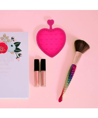 Beaupretty Heart-Shaped Makeup Brush Cleaning Pad | Silicone Cleaner Mat for Cosmetic Brushes & Palettes - Perfect Grooming Tool - Buy Online on GoSupps.com