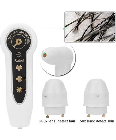 Skin Scalp Detector 5 Inch LCD Screen 50X 200X Hair Skin Pigment Analyzer Dual Lens/Freeze Handle Function for Salon Home Use - Buy Online on GoSupps.com