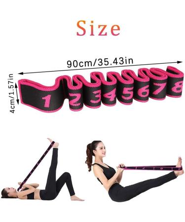 Buy 2 Yoga Bands - Elastic Fitness Stretch Belt with 8 Loops in Yellow & Pink | International Shipping Available - Buy Online on GoSupps.com