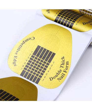 200 Pcs Nail Forms Gold Horseshoe Nail Extension Guide Paper Forms for Builder Gel Polygel Acrylic Nails - Buy Online on GoSupps.com
