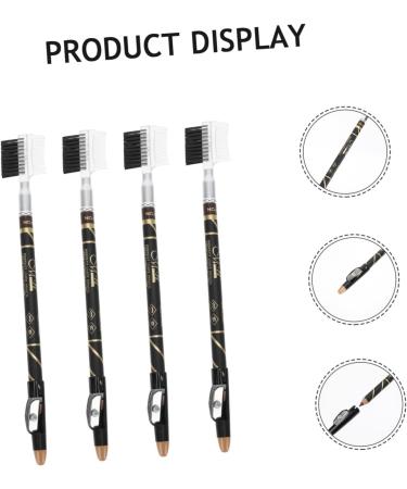 Healeved 4pcs Two-in-one Eyebrow Pencil Lady Tools Eyebrow Makeup Pencils Eyebrow Makeup Tools Brown Wooden - Buy Online on GoSupps.com