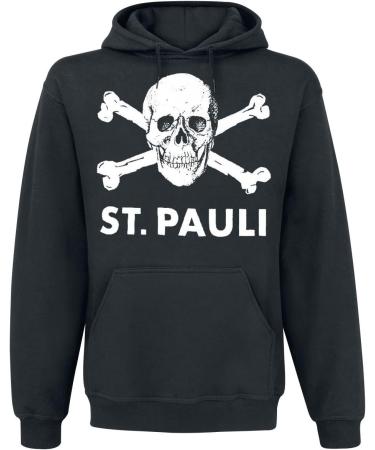 FC St. Pauli Skull Hoodie | Black Men's Fan Merch | Unique Football Merchandise | L Black/White - Buy Online on GoSupps.com
