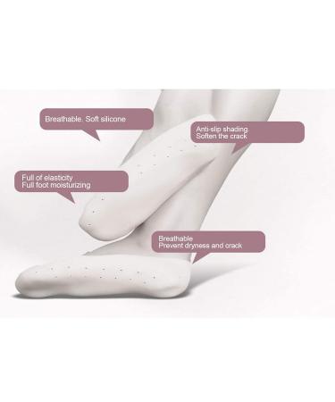 Premium Silicone Foot Protection Socks Breathable Soft Shock-Damping Moisturizing Design Large White Size - Buy Online on GoSupps.com