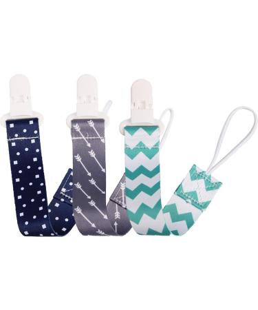 Wukesify baby pacifier clips-pacifier clamps made of fabric |Pacifier strips remain in place good fixed effect for bite toys for children children girls babies T3 combination