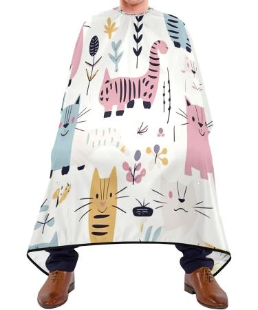 Kigai Cartoon Cats Hair Cutting Cape | Waterproof Salon Barber Cape for Men & Women | Adjustable Snap Closure Hairdressing Cape - Buy Online on GoSupps.com