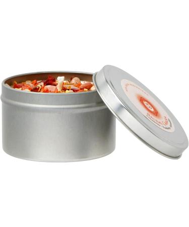 Sacral Chakra Candle - New Moon Beginnings | Aromatherapy Soy Candle with Dried Flowers Herbs & Crystals - 8oz Tin for Chakra Healing - Buy Online on GoSupps.com