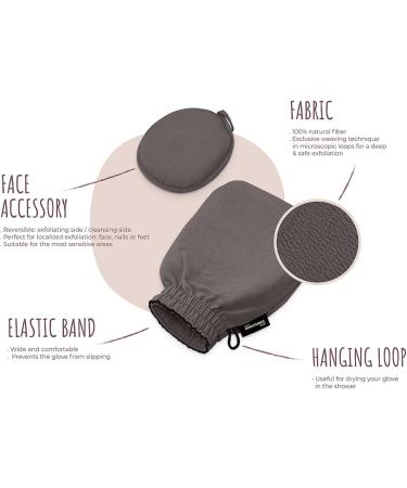 The Official Renaissance Glove Deep Exfoliating Kit with Body Mitt and Face scrub Accessory for the bath by Daniele Henkel Vegan natural premium quality for all skin types Urban Grey - Buy Online on GoSupps.com
