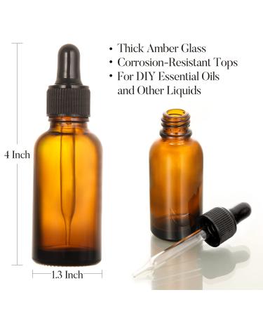 4 Pack Amber Glass Dropper Bottles with Pipettes 1 oz Leakproof Tincture Bottles for Essential Oils & Liquids - International Shipping Available - Buy Online on GoSupps.com