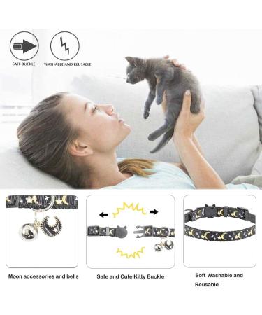2 PCS Breakaway Cat Collar Set with Bell - Cute Adjustable Kitten Collars in Blue and Black - Buy Online on GoSupps.com