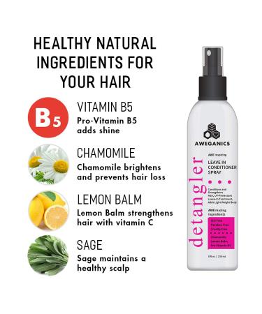 Awegaics Leave-in Conditioner Detangler Spray - Pro-Vitamin B5 Hair Detangler for Women Men & Kids - Cruelty-Free Color Safe Beautiful Scent - Shop Now - Buy Online on GoSupps.com