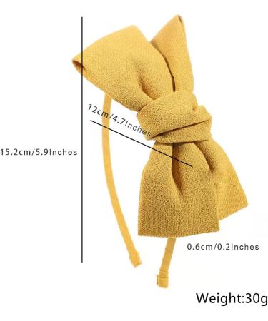 scicent Hairband Fabric Bow Headband Elastic Women's 1980s Head Band Cosplay Hair Hoop Accessories for Women and Girls Good for Carnival Party Daily Hair Bands Yellow - 16324 - Buy Online on GoSupps.com