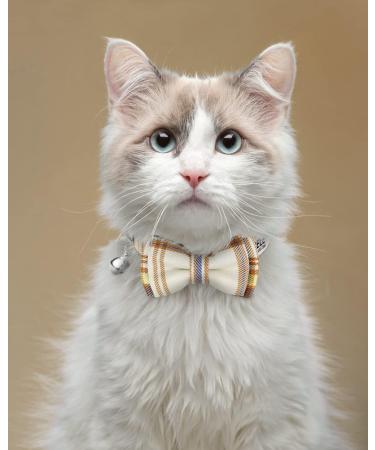 Tagme Personalized Cat Collars with Names & Phone Numbers - Safety Closure & Bell - Plaid Khaki - 1 Pack - Buy Online on GoSupps.com