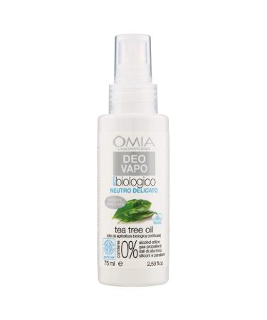 Omia Omia Deo Eco Bio Vapo with Tea Tree Oil Refreshing and Anti-Odour Deodorant Without Aluminium Salts and Gas 24 Hour Freshness Deodorant for Men and Women Dermatologically Tested 75 ml