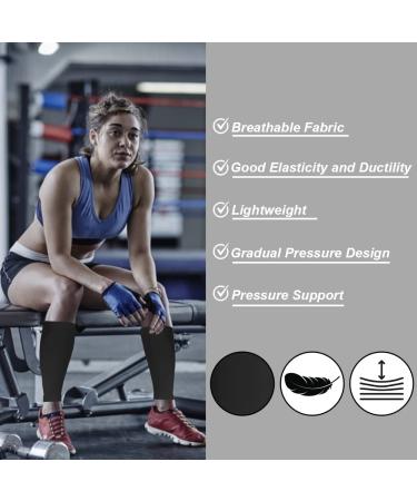 Novetec Calf Compression Sleeves (20-30mmhg) - Leg Support for Running, Cycling, Shin Splints - Relieve Legs Pain - Travel - Medium Black - Buy Online on GoSupps.com