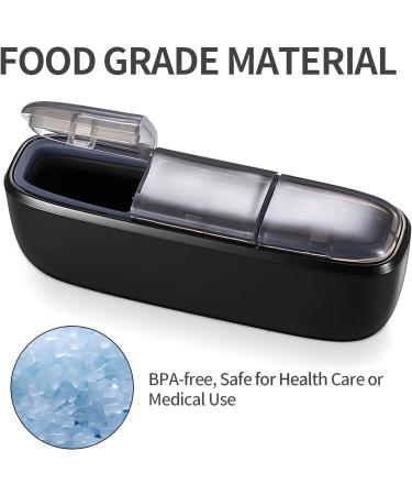 Small Black Pill Case Organizer | Waterproof 3 Compartment for Vitamins & Supplements - Ideal Travel Pill Holder - Buy Online on GoSupps.com