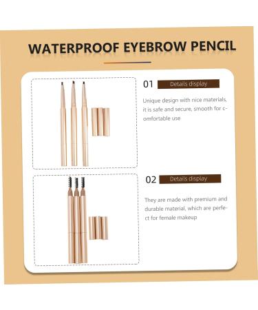 Mikinona 3pcs Double Ended Eyebrow Pencil Brow Pencil Brown Waterproof Brow Pencil Eyebrow Pencil Waterproof Makeup Accessories Eyebrow Pencil Dark Brown Makeup Tools Brow Pencil Black - Buy Online on GoSupps.com
