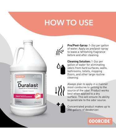 Duralast Peach Blossom Odor Eliminator Concentrate | Strong Odor Neutralizer for Carpet Floors & Home | Smoke Sweat & Pet Odor Removal (1 Gal - Buy Online on GoSupps.com