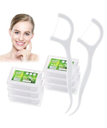 Czemo tooth flap 300 pieces white dental care interdental floss tooth cleaner sticks dental silk sticks tooth wire toothpick stick oral care 6 Pack