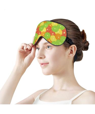 Citrus Slice of Lime Orange Sleep Mask for Women - Adjustable Eye Shades with Elastic Strap | Comfortable Sleep & Travel Accessory - Buy Online on GoSupps.com