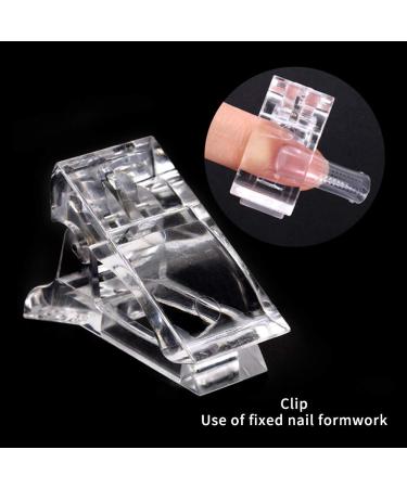 JAWSEU Nail Tips Clip Set - 5 Transparent Plastic Clips for Nail Extension & Art DIY - Ideal for Poly Building & Manicure Tool - Buy Online on GoSupps.com