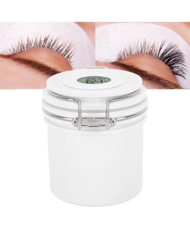 Shanrya Eyelash Glue Storage Jar Temperature Humidity Display Eyelash Glue Storage Tank 200ml Ctivated Carbon Large Capacity for Eyelash Nail Lovers (White) - Buy Online on GoSupps.com