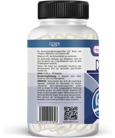100% Pure Melatonin + L-Theanine + Vitamin B6 - High Solubility Sleep Aid | 8 Hours of Natural Relaxing Sleep | 90 Capsules for Effortless Rest - Buy Online on GoSupps.com