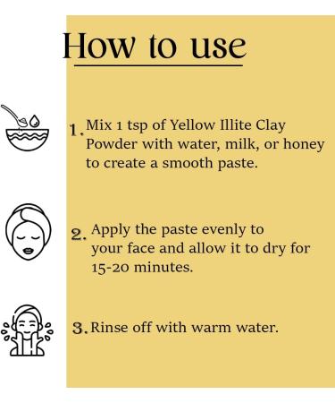 Mi nature Yellow Illite Clay Powder | Pure & Natural | Great For DIY Mask Soap balms & Scrub | For Gentle Care | Chemical & Cruelty Free Non-GMO | Made In India | 227g(8oz) (0.5lb) - Buy Online on GoSupps.com