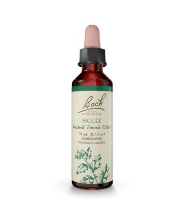 Bach Original Flower Remedies Holly - Goodwill Towards Others - Natural Homeopathic Flower Essence for Emotional Balance - Vegan Gluten Free Sugar Free - 20mL Dropper