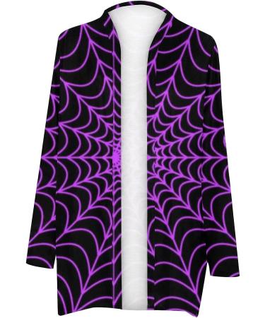 Hlysgo Women's Halloween Printed Cardigan T-Shirt - Purple | Long Sleeve, Plus Size, Comfortable Fit - Medium - Buy Online on GoSupps.com