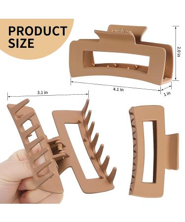 6 Pcs Hair Claw Clips - 3 Square Matte & 3 Metal Hair Clips for Women/Girls | Non-Slip Strong Hold - Buy Online on GoSupps.com