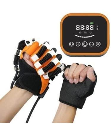 Rehabilitation Gloves Finger Orthoses Long-Term Relief Finger Cramps with LCD Touch Screen/Timing/Training Intensity Left-L Left Large