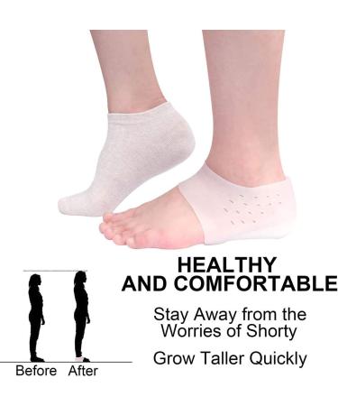 Unisex Invisible Height Increase Insoles - Soft Silicone Shoe Inserts for Comfort & Pain Relief - 2CM Heel Protectors - Buy Online on GoSupps.com