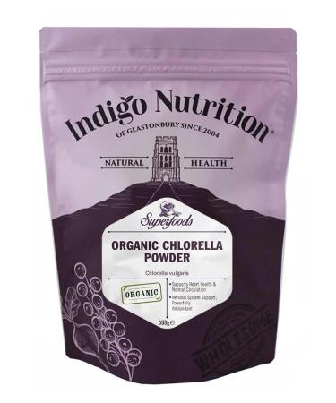 Indigo Herbs Organic Chlorella Powder 500g | Broken Cell Wall | Natural Vitamin B12 Chlorophyll & Protein Supplement 500 g (Pack of 1)