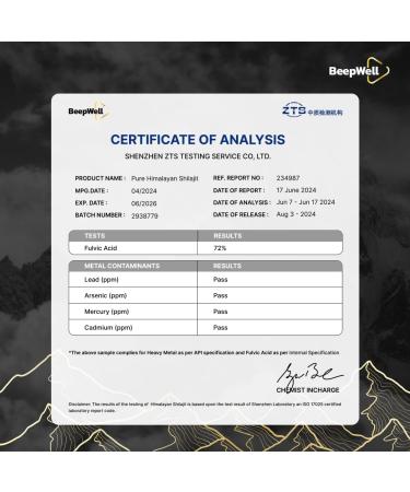 Generic BeepWell Shilajit Resin Pure Organic Himalayan Shilajit Natural Resin Men Women Chilajil 70% Fulvic Acid 85+ Trace Minerals 60 Servings 1.06 oz - Buy Online on GoSupps.com