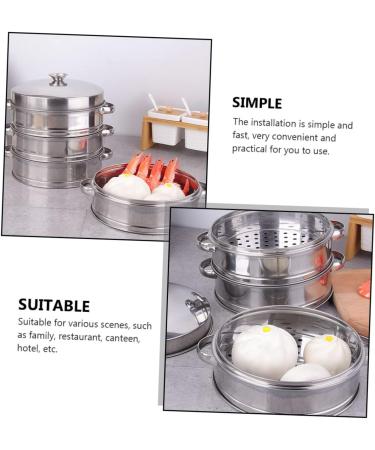 FELTECHELECTR 1 set Dumplings with Stainless Food Steam Household Cooking Premium Kitchen Steaming Accessory Buns stainless steel - Buy Online on GoSupps.com