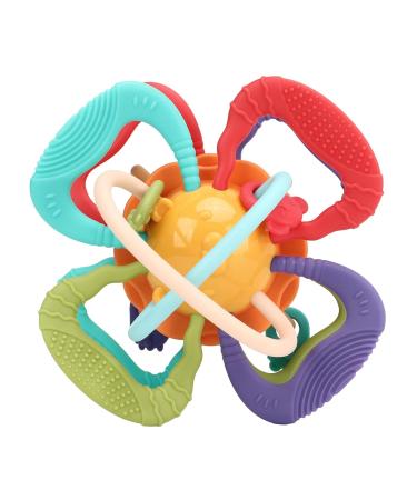 Baby Teething Toy Plastic Cement Baby Teether Teethers Baby Sensory Toys Ball for Children Infant - Buy Online on GoSupps.com