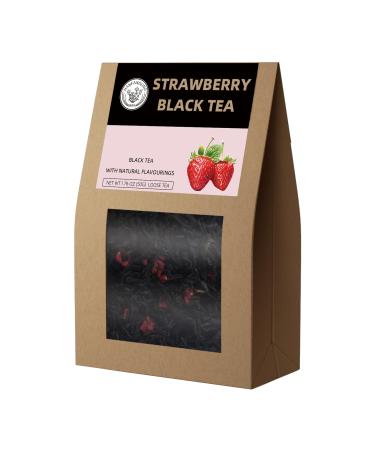 HANFANGLING Strawberry Black Tea 100% Natural Loose Leaf Promote Metabolism Maintain Healthy Skin Blend Of Strawberry Fruit Flavor And Black Tea Aroma