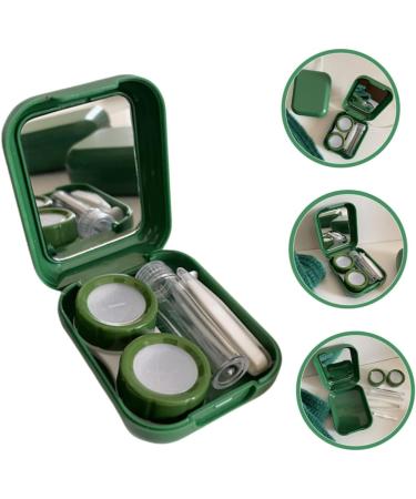 Buy SOLUSTRE Contact Lens Case & Makeup Mirror Set - Frosted Plastic Portable & Stylish for Travel - Buy Online on GoSupps.com