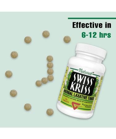 Swiss Kriss Herbal Laxative Tablets - Gentle & Natural Constipation Relief - 120 Senna Laxative Tablets for Adults & Children over Age 6 - Buy Online on GoSupps.com