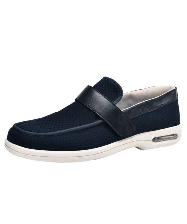 LuVlc Diabetic Shoes for Men Width Orthopedic Slip-on Shoes Adjustable Closure Walking Sneakers for Diabetic Edema Plantar Fasciitis Bunions Arthritis Swollen Feet Blue 40 40 Blue