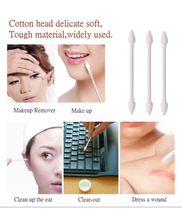 Cotton Swabs 800 Pieces - Double Precision Tips, Paper Stick - 4 Packs of 200 (Pointed+Spiral Head) - Buy Online on GoSupps.com