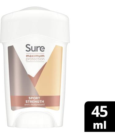 Sure Maximum Protection Sport Strength Anti-perspirant Cream Stick pack of 6 96h protection anti-perspirant deodorant for 3x stronger* sweat protection 45 ml 45 ml (Pack of 6) Sport Strength - Buy Online on GoSupps.com