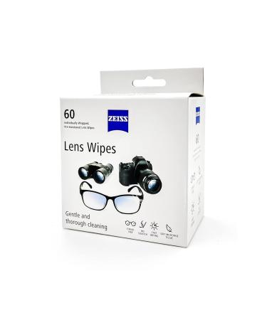 Zeiss Pre-Moistened Lens Cleaning Wipes - 60 Count (2 Pack) | 6x5 Inches | Effective & Convenient Eyeglass Cleaner - Buy Online on GoSupps.com
