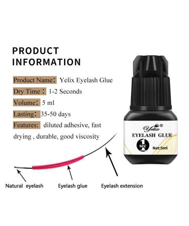 Professional Eyelash Glue - Strong Bonding Adhesive for Individual Extensions | Fast Drying 1-2 Sec 6-7 Weeks Retention (5ml) JS-001 - Ship Internationally - Buy Online on GoSupps.com