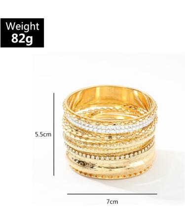 BUAJIUBUA Gold Chunky Indian Bracelets - Wide Disco Bangles for Women, Girls, and Teens - 70s 90s Costume Hand Wrist Jewelry - Buy Online on GoSupps.com