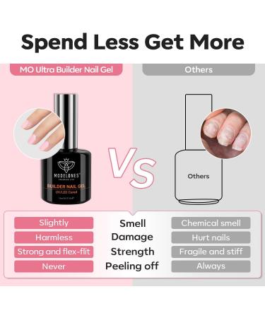 Modelones 8-in-1 Pink Builder Gel 15ML - Nail Strengthener & Color Base Gel for Women | Rose Pink - Buy Online on GoSupps.com