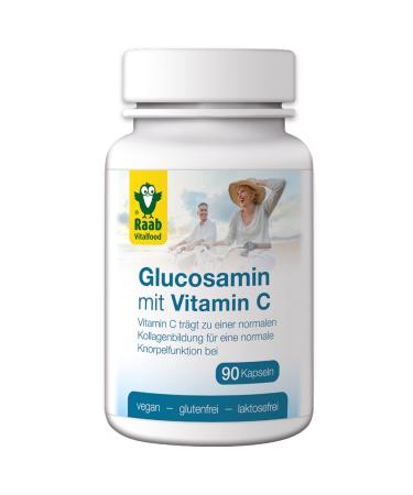 Raab Vitalfood Glucosamine sulfate with natural vitamin C for normal cartilage formation 90 capsules vegan gluten-free 72 g