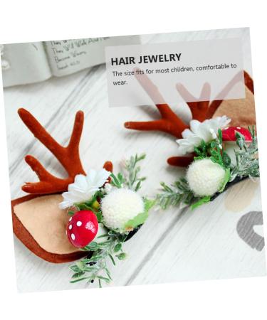 FRCOLOR 2 Pairs Cat Ears Antler Hair Clip Antlers Deer Horn Antler Barrette Deer Hair Barrettes Clip Barrettes for Christmas Hair Clips for Cute Alloy Clip Decorate Miss - Buy Online on GoSupps.com